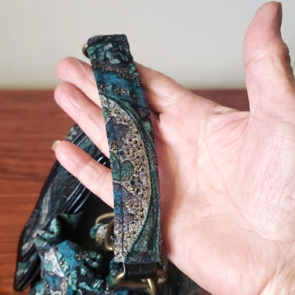 Aldo Mini Purse Gorgeous Print Colors,Sparkly & brass hardware / Leather Details - Picture 8 of 17